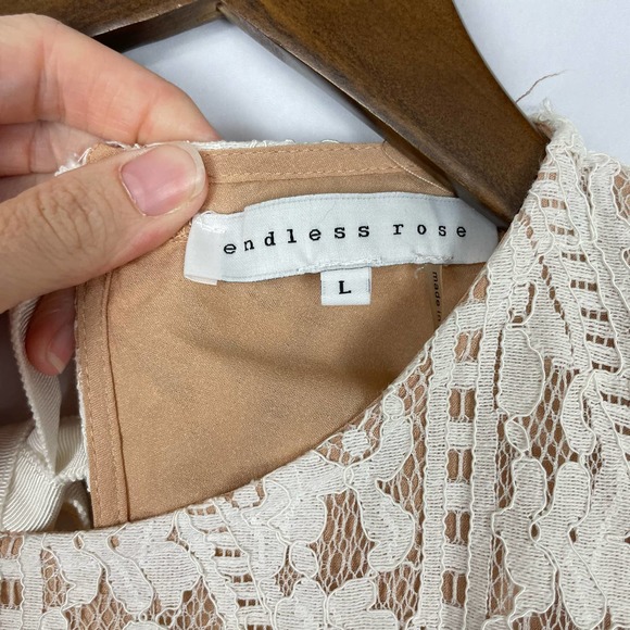 Endless Rose | White Lace Neutral Layering Open Tie Back Flutter Sleeve Dress - Picture 7 of 7